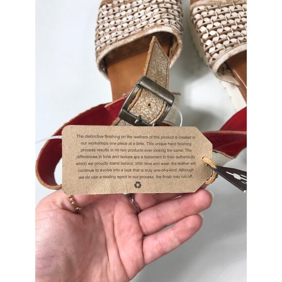 BEDSTU Brisa Sandals Leather Platform Almond Ankle Strap Shoe Handmade 8 NWT - Picture 9 of 14